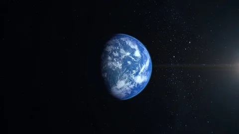 Earth. A view from space. The camera flies to Earth. Stars twinkle. 4K. The Video stock 105122034