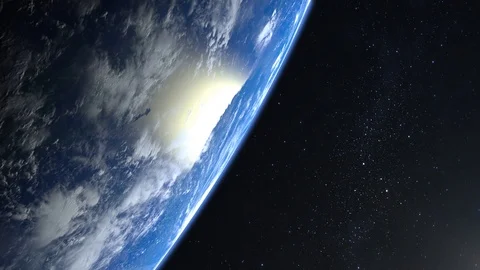 Earth. View from space. The camera flies away from the Earth. Stars twinkle. 4K Stock Footage 108275224