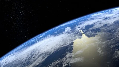 Earth. View from space. The camera rotates and flies away from the Earth. Stars Stock Footage 108275290