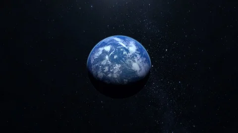 Earth. A view from space. The earth is approaching. Stars twinkle. 4K. The earth Stock Footage 105122041