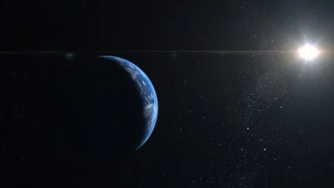 Earth. A view from space. Earth is approaching and disappears from the frame Stock Footage 105541217