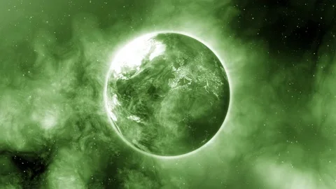 Earth view from space. The rotating world. zoom in_4K_green Stock Footage 130818841
