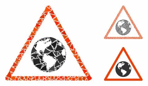 Earth warning Composition Icon of Joggly Elements Stock Illustration