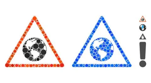 Earth Warning Composition Icon of Round Dots Stock Illustration