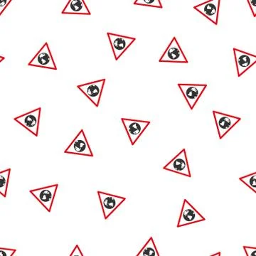 Earth Warning Flat Vector Seamless Pattern Stock Illustration