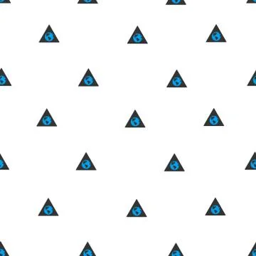 Earth Warning Flat Vector Seamless Pattern Stock Illustration