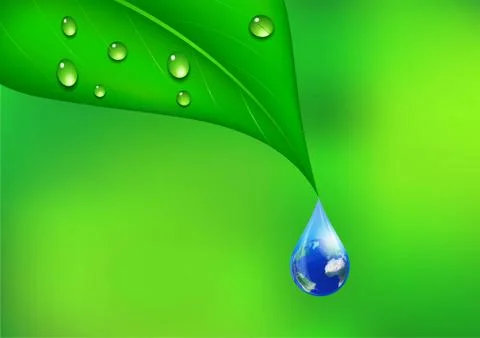 Earth in a Water Drop Background - Elements of this image furnished by NASA Stock Illustration