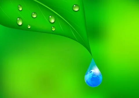 Earth in a Water Drop Background Stock Illustration