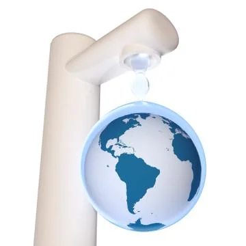 Earth water drop Illustrazione stock