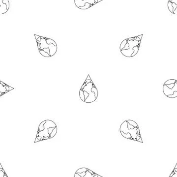 Earth water drop pattern seamless vector Illustrazione stock