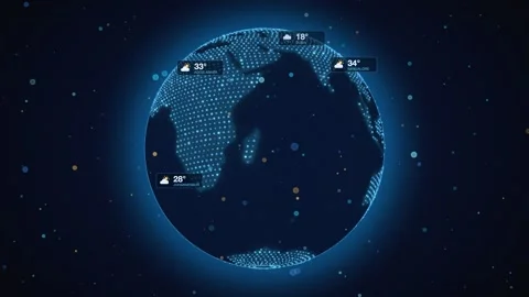 Earth Weather Sensor Grid Station Loop Stock Footage 343508327