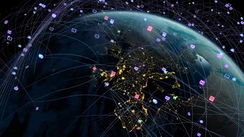 Earth web activity day and night Stock Footage 292745659