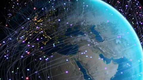 Earth web activity day and night Stock Footage 292745662