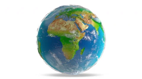 Earth on white background 4k Video stock 56552504