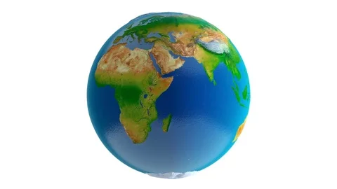 Earth on White Background 4K 스톡 동영상 74122720