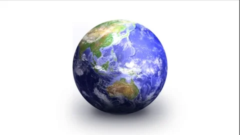 Earth on White Fast Stock Footage 98679543
