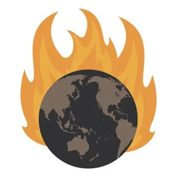 Earth world burning Stock Illustration
