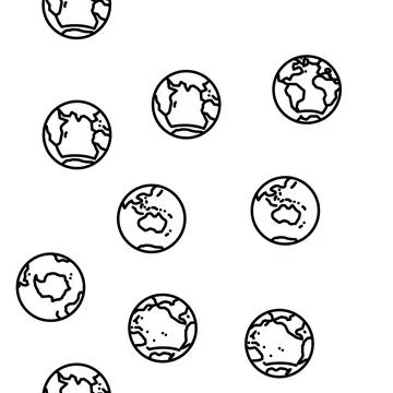Earth world globe planet vector seamless pattern Illustrazione stock