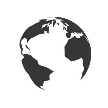 Earth. World map globe, 3d geometric vector illustration Illustrazione stock