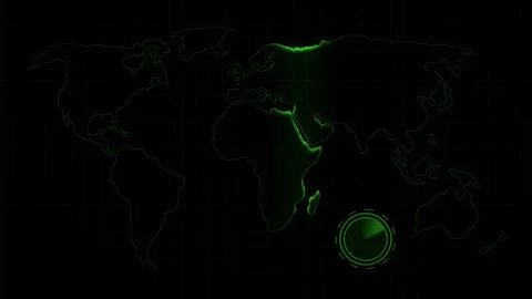 Earth World Map HUD Screen Display Graphic Element 스톡 일러스트