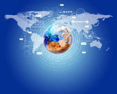 Earth with world map Stock Illustration
