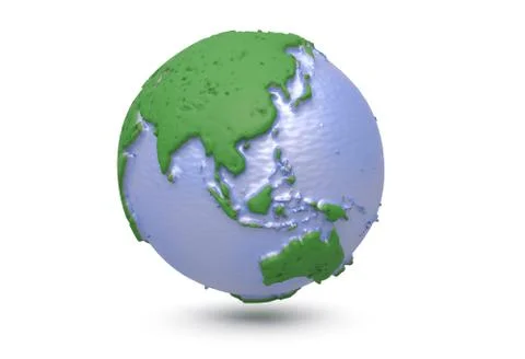 Earth, world map. polygonal globe asia. 3d illustration Stock Illustration