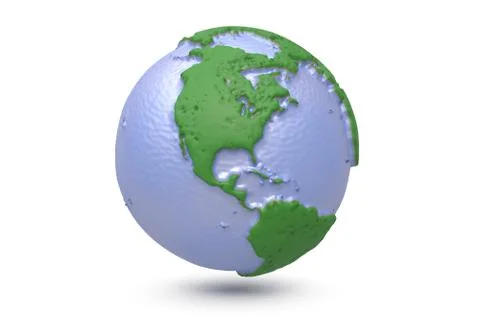Earth, world map. polygonal globe north America. 3d illustration Stock Illustration
