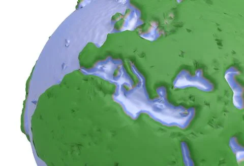 Earth, world map. polygonal globe europe. 3d illustration Stock Illustration