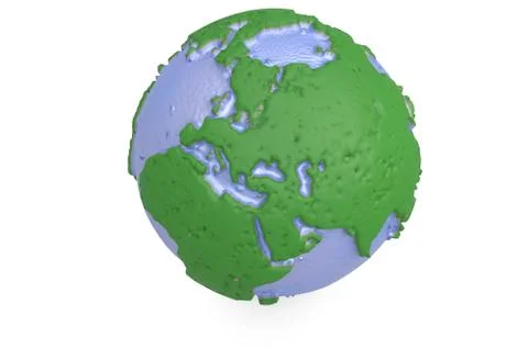 Earth, world map. polygonal globe europe. 3d illustration Stock Illustration