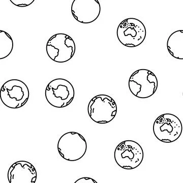 Earth world planet globe map vector seamless pattern Illustrazione stock