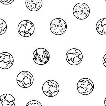 Earth world planet globe map vector seamless pattern Illustrazione stock