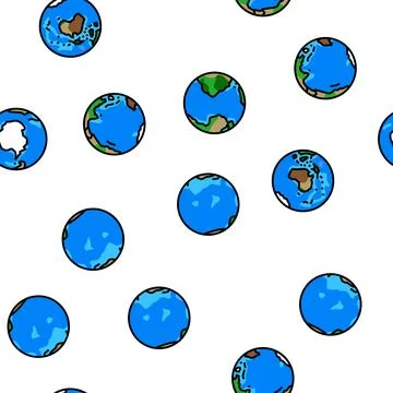 Earth world planet globe map vector seamless pattern Illustrazione stock