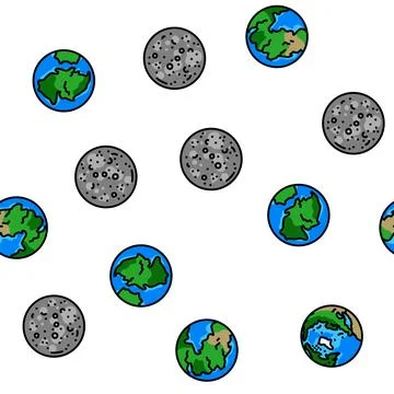Earth world planet globe map vector seamless pattern Stock Illustration
