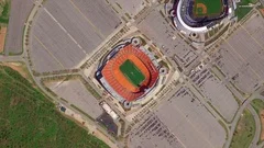 Aerial view of a football stadium, Arrowhead Stadium, Kansas City,  Missouri, USA - SuperStock