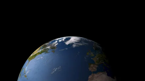 Earth zoom in to clouds layer. High quality 4k footage. 3d render. Stock Footage 248463400