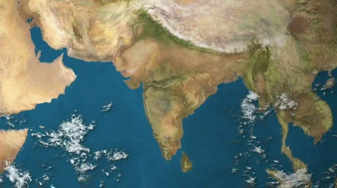 Earth Zoom to India Stock Footage