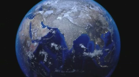 Earth Zoom Out from India Stock Footage