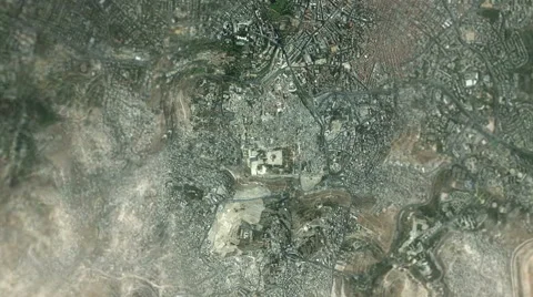Earth zoom out from Jerusalem to Outer space Vídeo Stock 42610761