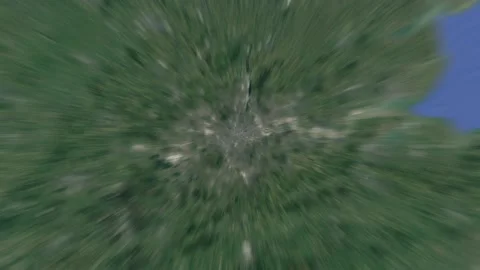 Earth zoom in from outer space to  city Zooming on London, England. The animatio Stock Footage 164159136