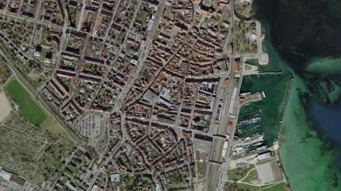 Earth zoom in from outer space to city. Zooming on Konstanz, Germany Stock Footage 199291310