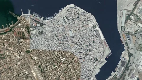Earth zoom in from outer space to city. Zooming on Brindisi, Italy Stock Footage 199291311