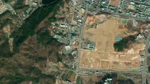 Earth zoom in from outer space to city. Zooming on Icheon, South Korea Stock Footage 199674013
