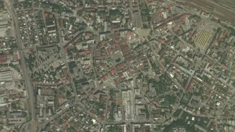Earth zoom in from outer space to city. Zooming on Zilina, Slovakia Stock Footage 201300565