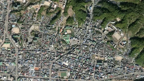 Earth zoom in from outer space to city. Zooming on Andong, South Korea Stock Footage 201408005