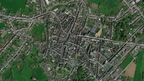 Earth zoom in from outer space to city. Zooming on Benche, Belgium Stock Footage 201408034