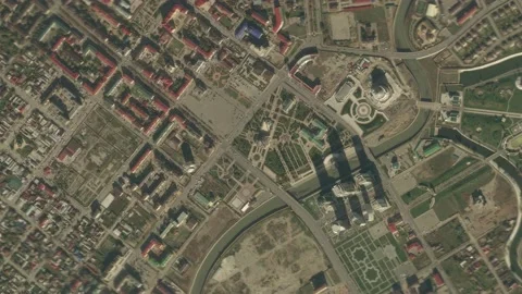 Earth zoom in from outer space to city. Zooming on Grozny, Russia Stock Footage 201487934