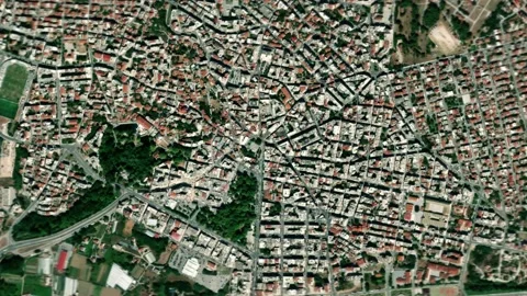 Earth zoom in from outer space to city. Zooming on Drama, Greece Stock Footage 201656796