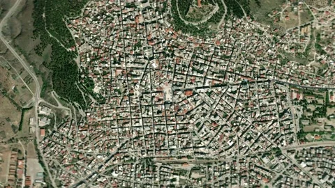 Earth zoom in from outer space to city. Zooming on Lamia, Greece Stock Footage 201656908