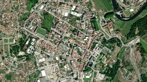 Earth zoom in from outer space to city. Zooming on Santo Tirso, Portugal Stock Footage 202246742