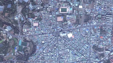 Earth zoom in from outer space to city. Zooming on Seogwipo, South Korea Stock Footage 203202299